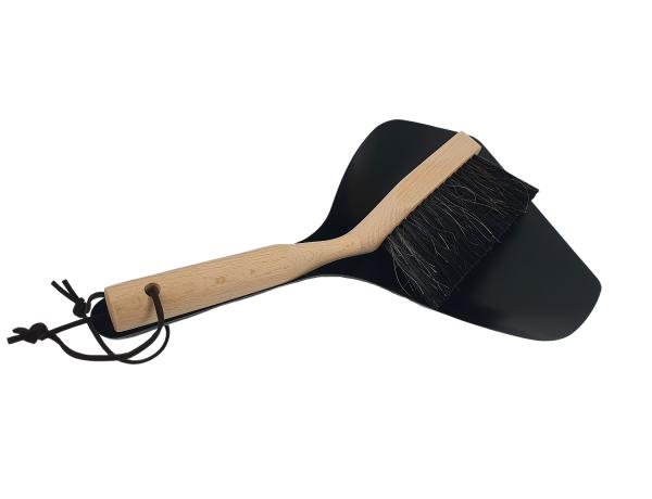 2tlg. Kehrgarnitur - Metall Kehrblech + Rosshaar Handbesen